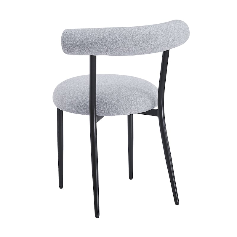 Open Back Upholstered Dining Chair Set of 2 Modern Kitchen Chairs with Metal, Fabric Dining Room Chairs for Living Room