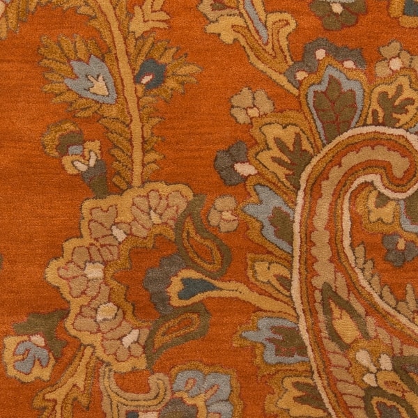 Hand Tufted Wool Transitional Paisley Area Rug On Sale Overstock 8900364 9 X 13 Teal Brown