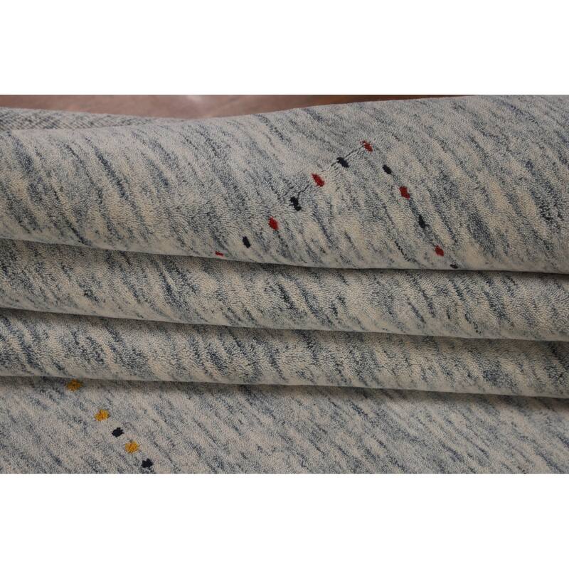 Gabbeh Indian Area Rug Handmade Wool Carpet - 9'1"x 11'8"