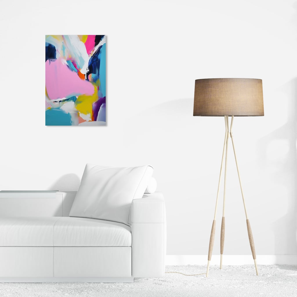 Wynwood Studio Abstract Dragonfruit Pastel Purple and Modern & Contemporary Wall Art Canvas Print