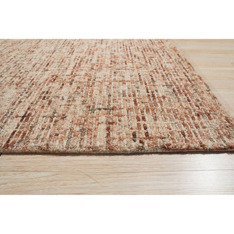 Beige Brown Modern Contemporary Tufted Loop Area Rug - Sleek Design and Luxurious Comfort - 5' x 8'