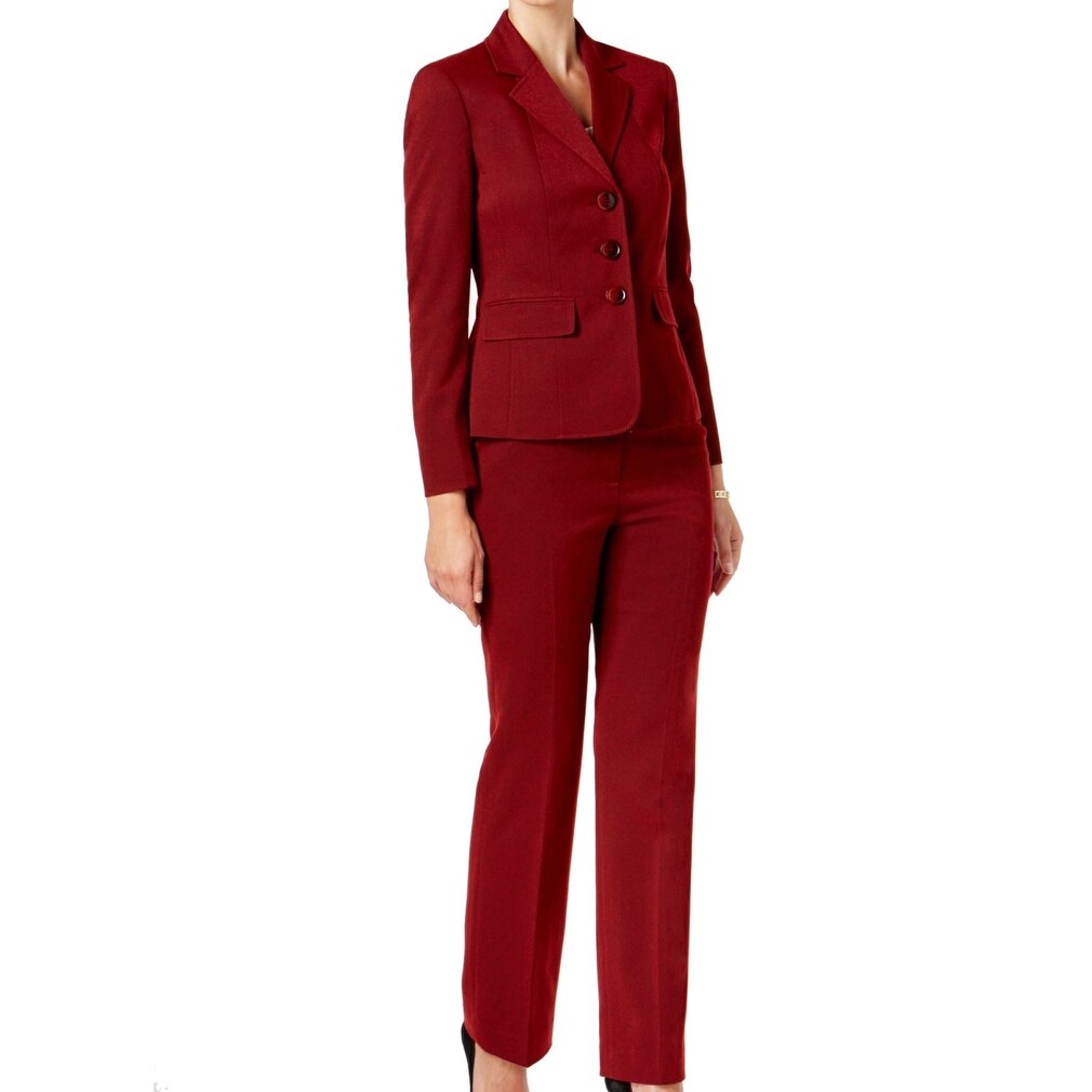 womens red suit set