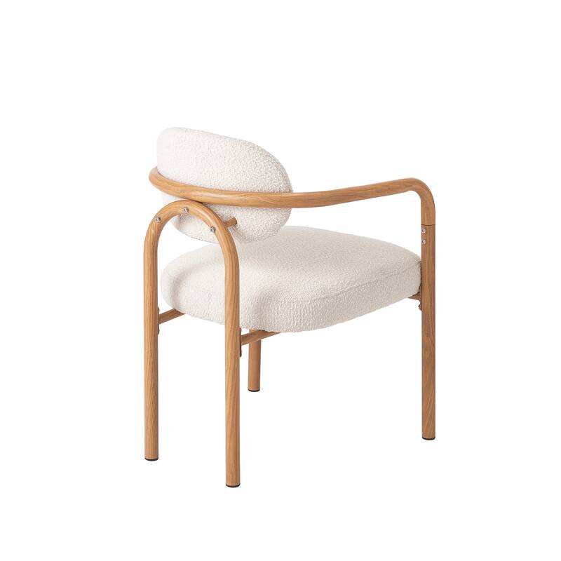 Christopher Knight Home - Maplehaven Modern Upholstered Metal Dining Chair with Maple Grain Finish