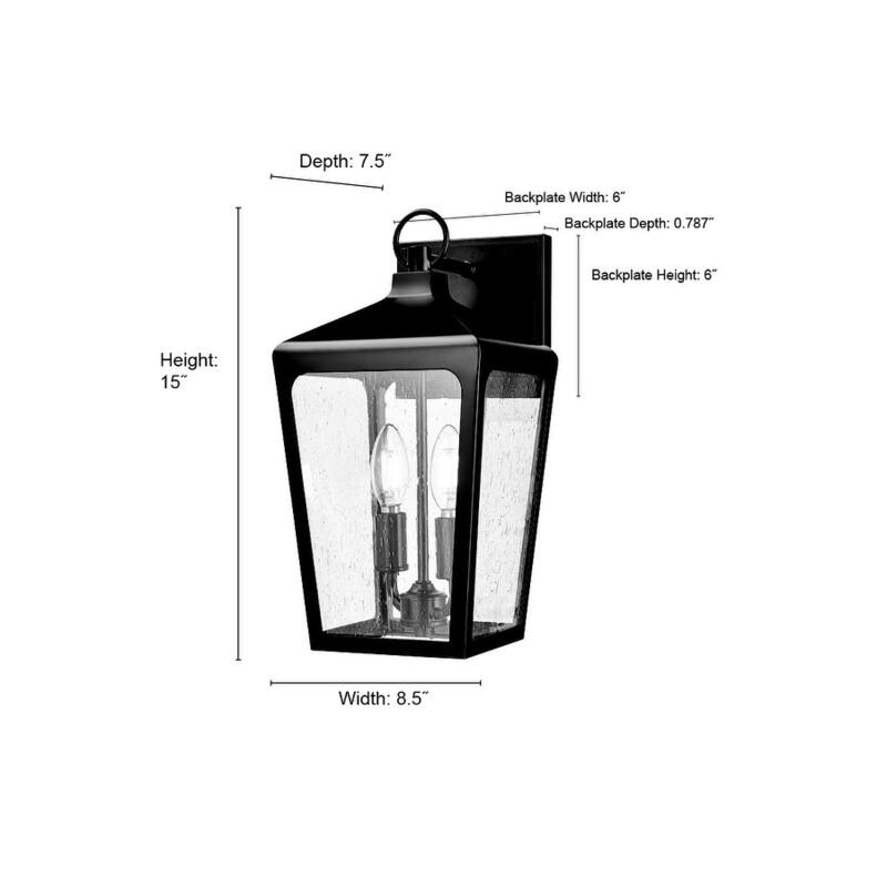 Millennium Lighting Brooks 2 Light Outdoor Wall Sconce in Powder Coat Black
