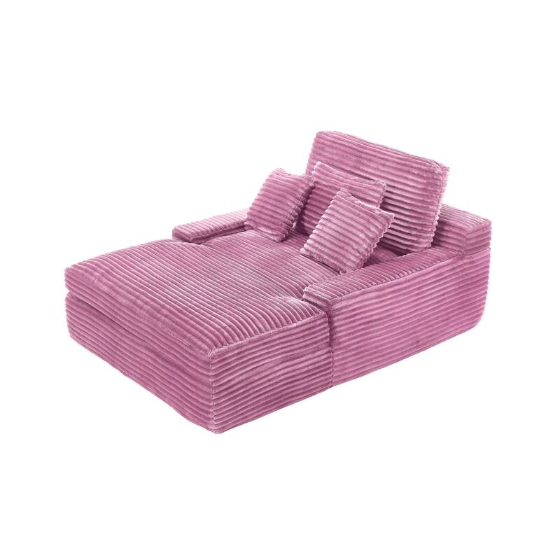 Modern Upholstered Chaise Lounge Sofa for Living Room Office, 75" Oversized Leisure Sofa 2 Seat Sleeper Couch with Pillows