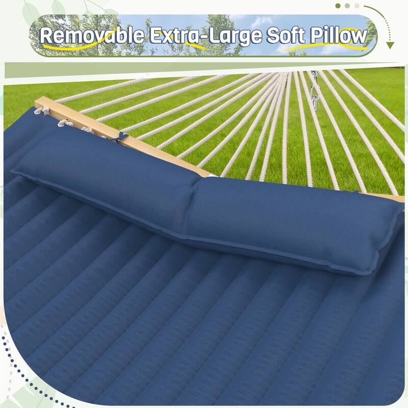 EROMMY Modern Portable Hammock, Hand-Woven Ropes, Anti-Tipping Design for Backyards, Beaches & Campsites