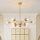 preview thumbnail 1 of 14, Glam 2-Tier Clear Ribbed Glass Bubble Sputnik Chandelier 35.4in Brass