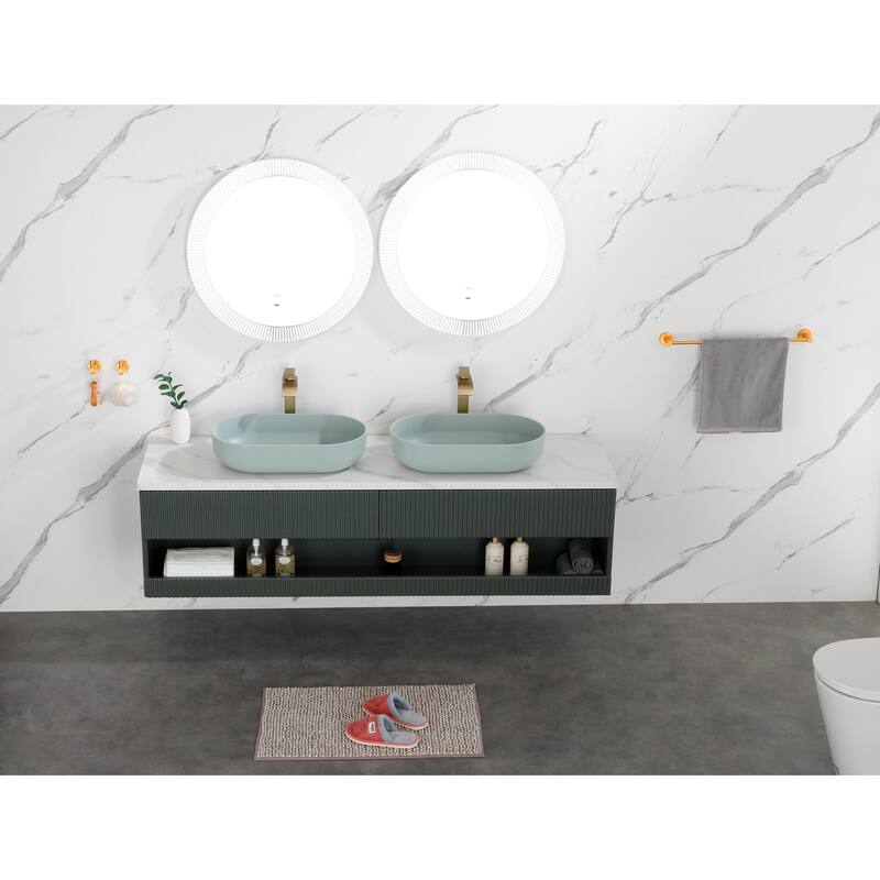 Eco-Friendly 24-Inch Acrylic Rectangular Vessel Sink, Durable and Hygienic, for Modern Bathroom Design - 24in L