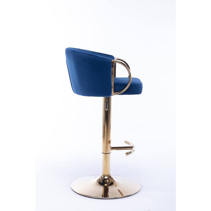 Velvet Swivel Bar Stools Set of 2, Counter Height Dining Chair with Padded Seat, Kitchen Island Stools with Footrest