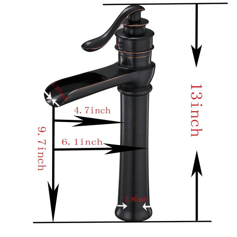 Waterfall Bathroom Vessel Faucet Single Handle Bathroon Vessel Sink Faucets Single Hole High Modern Basin Vanity High Taps