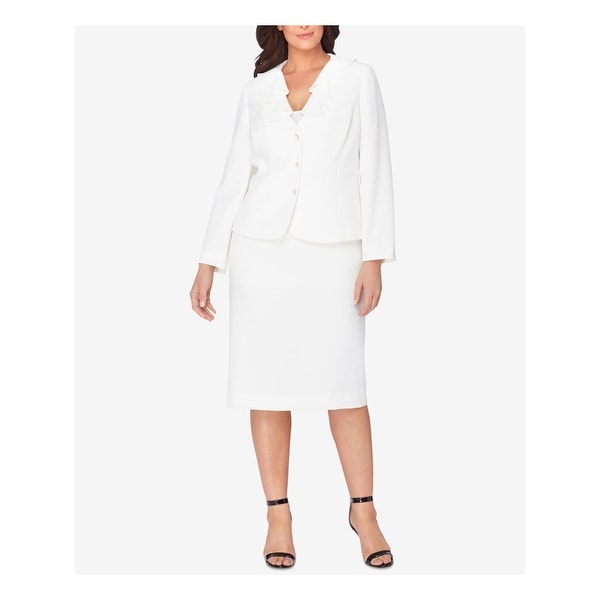 TAHARI Ivory Below The Knee Pencil Suit Skirt Suit Size 20W. Opens flyout.