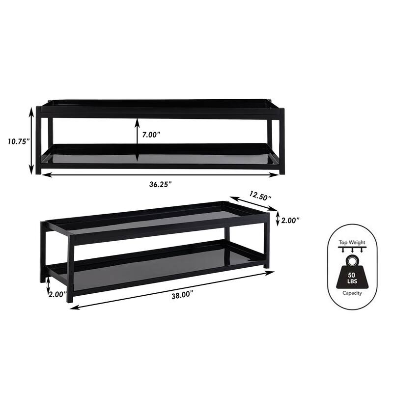 happimess Industrial Compact 10.75" 6-Pair 2-Tier Iron Shoe Rack