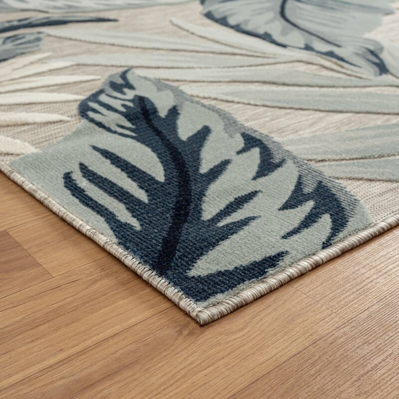 Sevita Botanical Textured Contemporary Indoor/Outdoor Area Rug