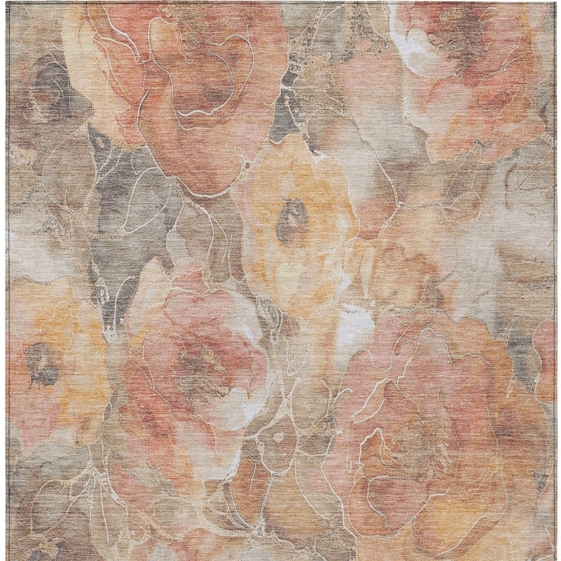 HomeRoots Floral Transitional Rectangle Outdoor Rug
