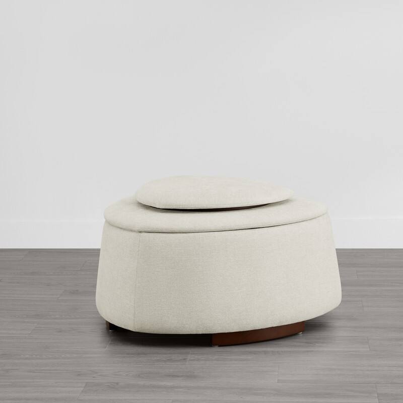 Bridget Storage Ottoman Set Stone-Shaped Footrest for Living Room