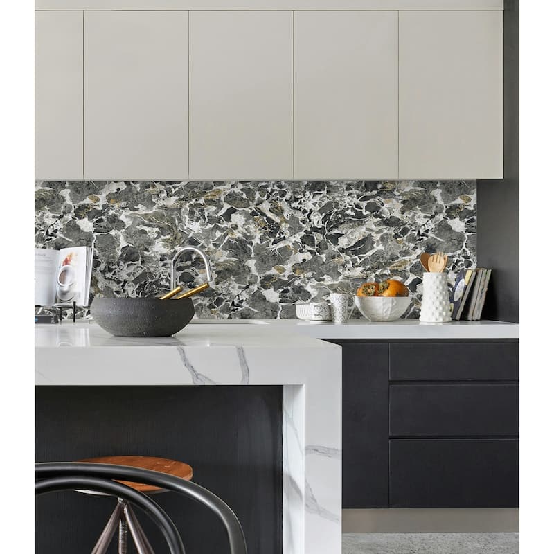 Harry & Grace Faux Stone Marble Peel and Stick Natural Wall Backdrop Panel