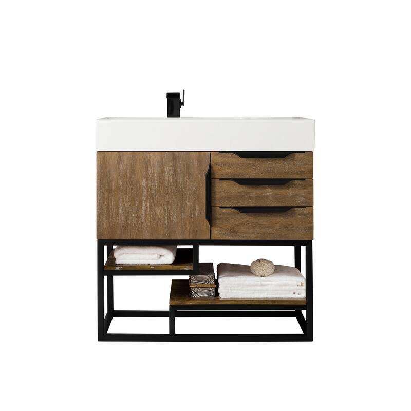 James Martin Vanities 983-V36-MB-GW Columbia 36" Free Standing Single - Latte Oak - Oak Finish
