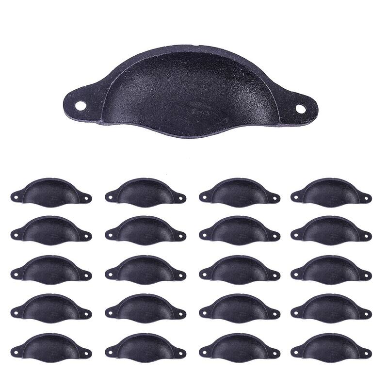Black Cabinet Cup Bin Pull Wrought Iron 4.5 W x 1.5 H Pack of 20