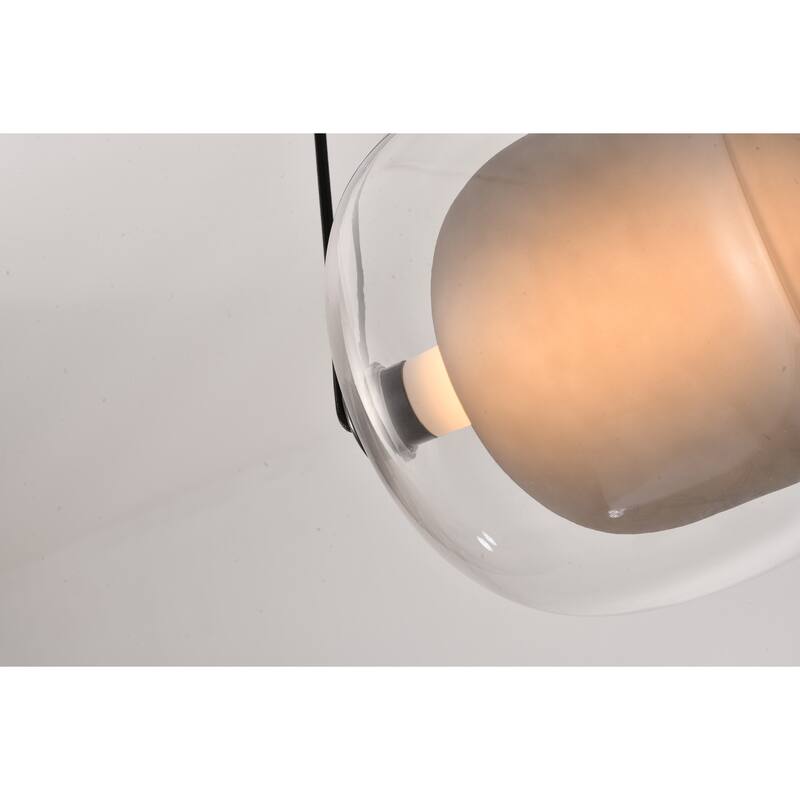 Pendant Light - Crystal Embellished Hanging Ceiling Fixture - Metal Shade - 9.5