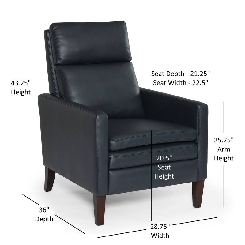 Vaughn Burnished Brown Faux Leather Push Back Recliner