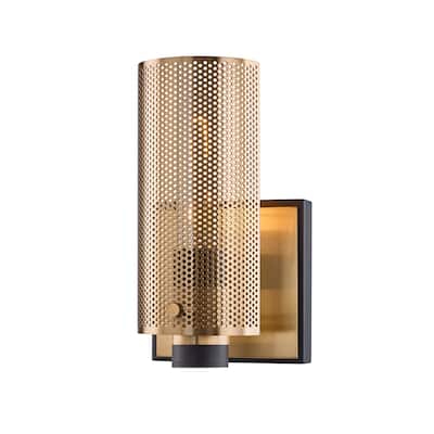 Troy Lighting Pilsen 1-light Modern Bronze And Aged Brass Wall Sconce