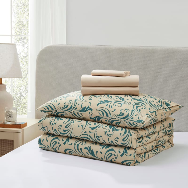 Virtu Comforter Sets Bed in a bag Biomorphic Design Sets with Sheets