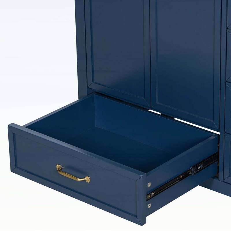 36-Inch Bathroom Vanity with Soft-Closing Drawers,Ceramic Sink,and Wood Frame