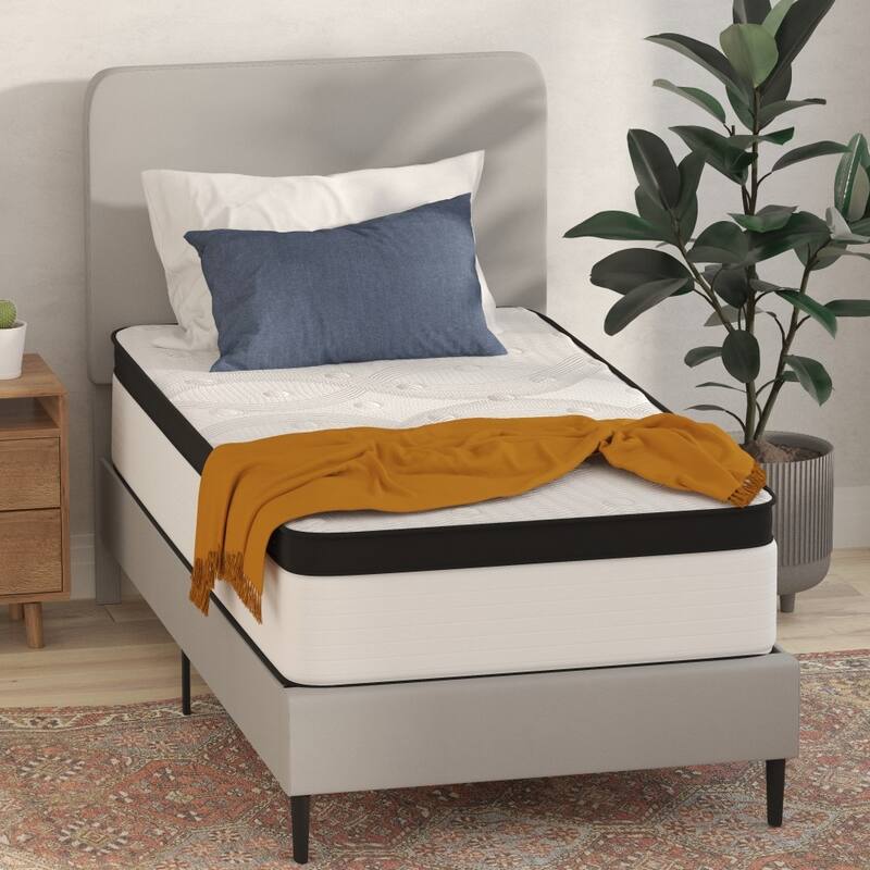12" Hybrid Firm Pocket Spring Mattress in a Box - White