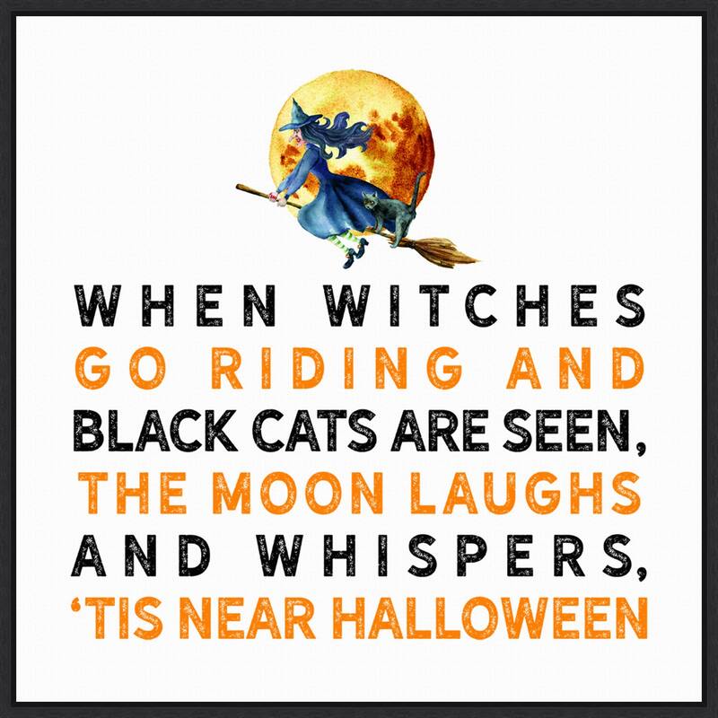 Amanti Art Tis Near Halloween Witch Framed Canvas Wall Art
