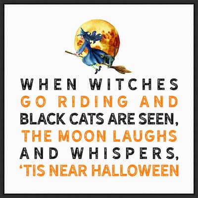 Amanti Art Tis Near Halloween Witch Framed Canvas Wall Art