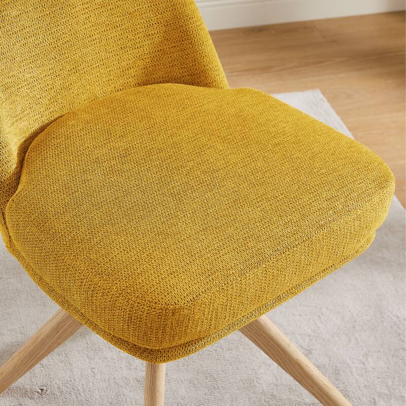Art Leon Wood and Fabric Swivel Desk Chair