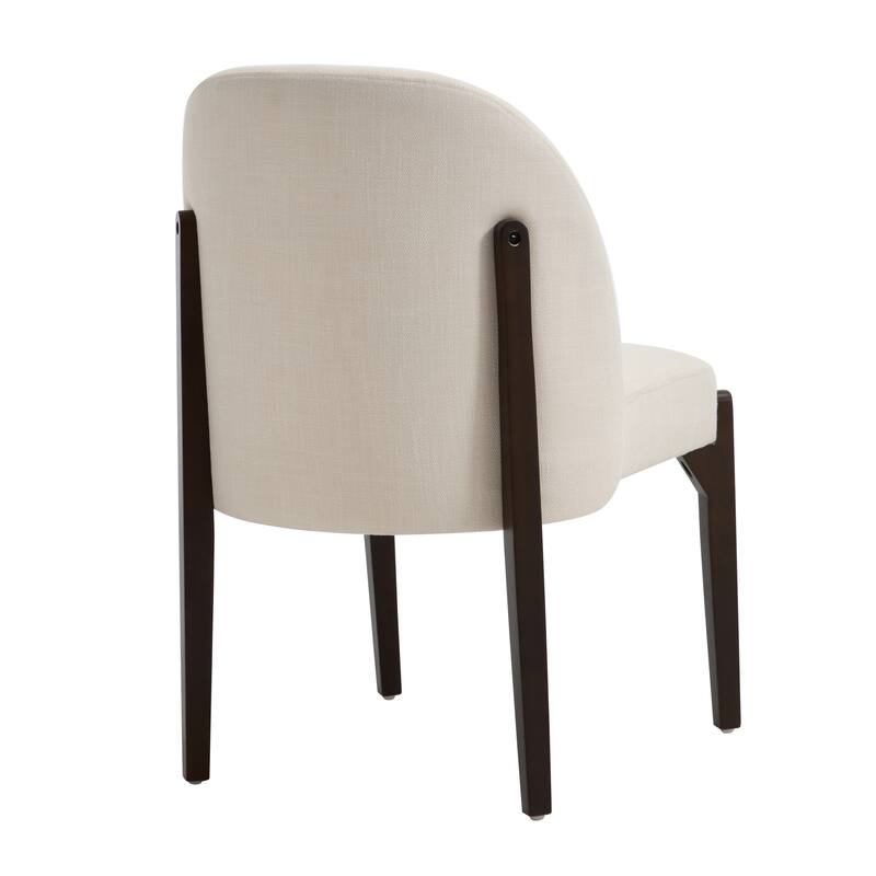 Wooden Dining Chairs Set of 2, Fabric Upholstered Dining Room Chair Kitchen Chairs, Farmhouse Dinner Chair