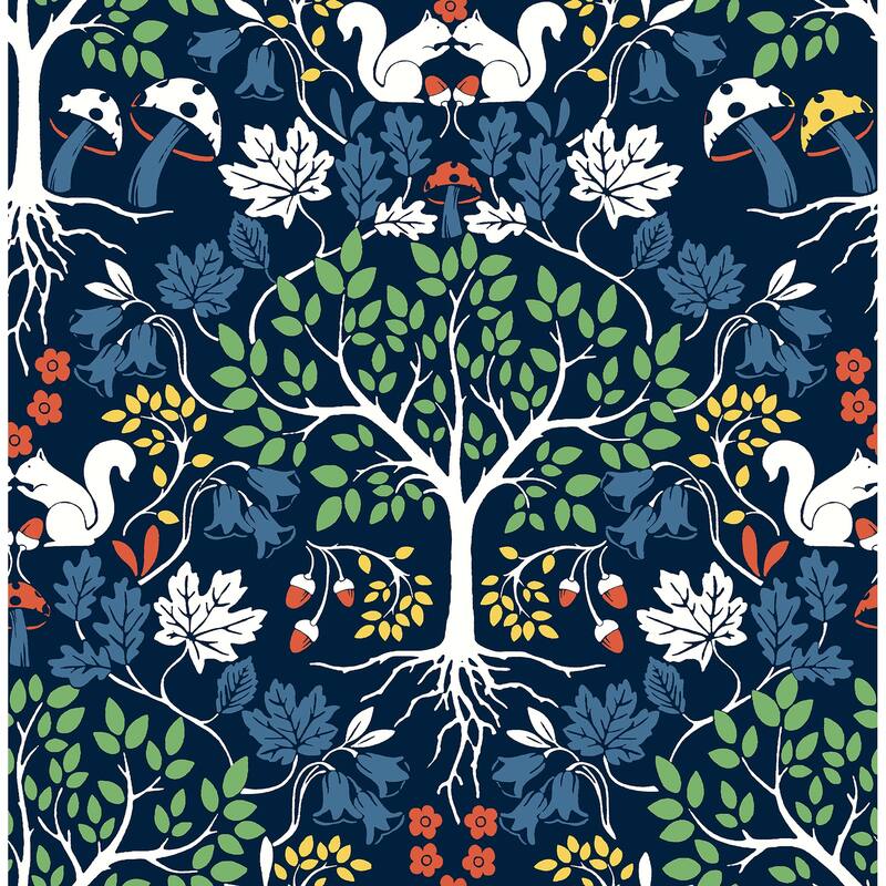 A-Street Prints Leo Blueberry Tree Wallpaper