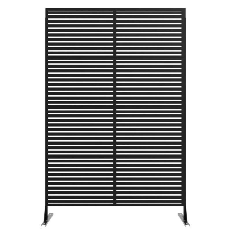 72 in Freestanding Decorative Metal Garden Fence, Privacy Screen Panel, 1 PC - Black