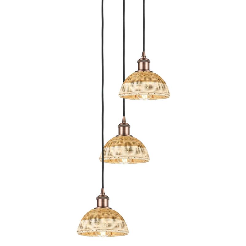 Innovations Lighting 113B-3P-29-14 Bristol Natural II Pendant Bristol - Antique Copper / Natural