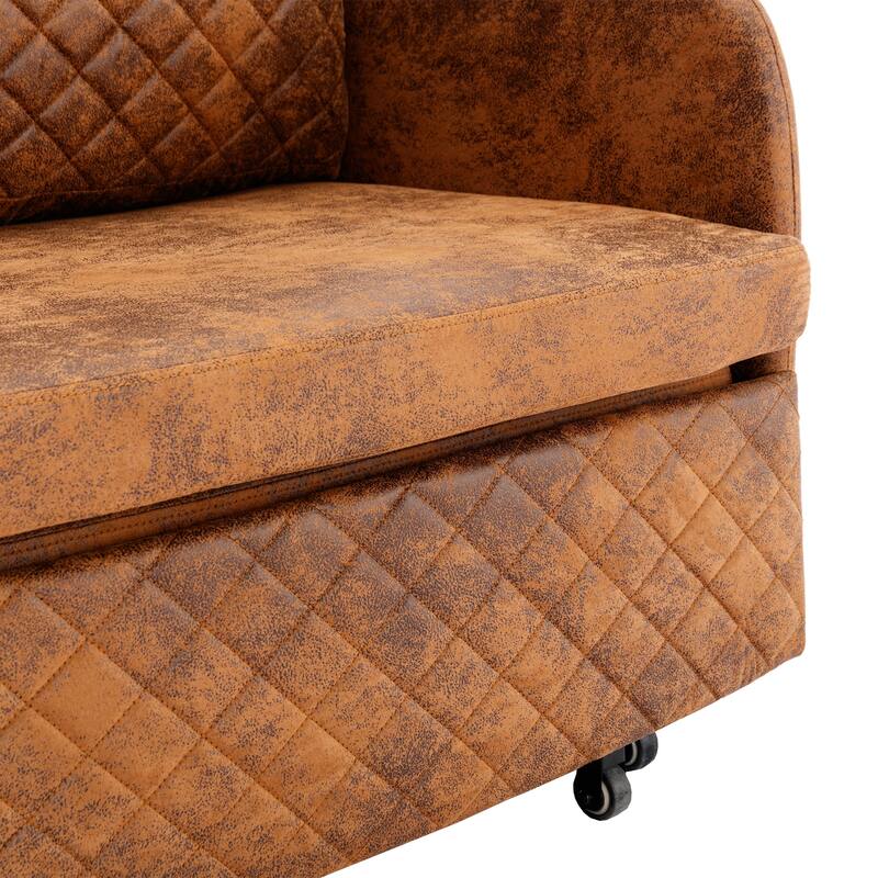 Modern Velvet Loveseat Couch with Pull Out Bed