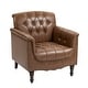 preview thumbnail 28 of 52, Traditional Faux Leather Tufted Accent Arm Chair with Nailhead Trim