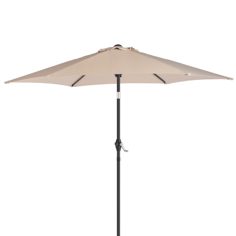 7.5FT Round Outdoor Patio Market Umbrella with Tilt and 6 Iron Ribs with Iron Pole
