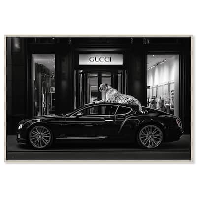 Cheetah and Sports Car Store Canvas by Art Remedy