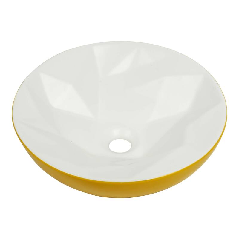 Fine Fixtures 16 inch Round Ceramic Vessel Bathroom Sink