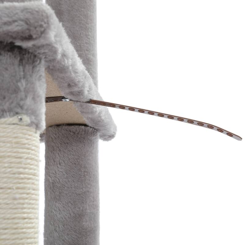 61" Indoor Large Cat Tree Cat Tower with Ladder and Dual Condos