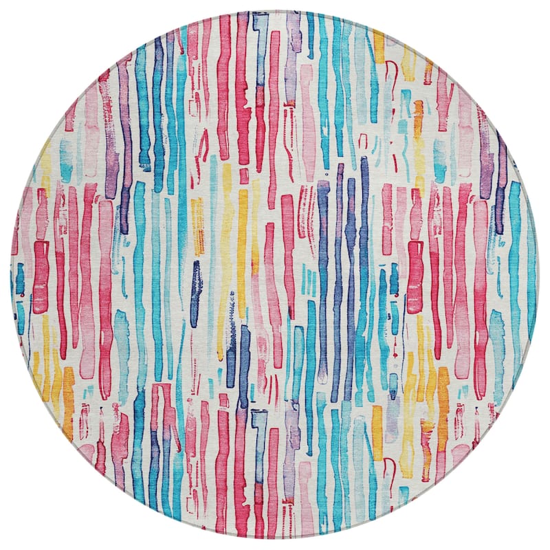 HomeRoots Striped Modern Rectangle Outdoor Rug