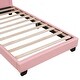 preview thumbnail 7 of 7, Pink Twin Upholstered Leather Platform Bed with Rabbit Ear Ornament