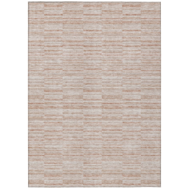 HomeRoots Striped Transitional Rectangle Outdoor Rug