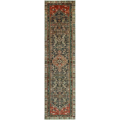 Noori Rug Vintage Distressed Lisimba Rust/Charcoal Runner - 3'0" x 12'4"