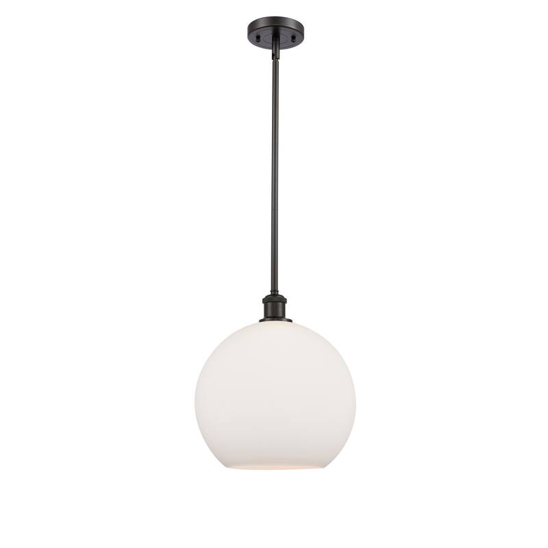 Innovations Lighting Athens 1 Light 12" Mini Pendant - Oil Rubbed Bronze/Matte White