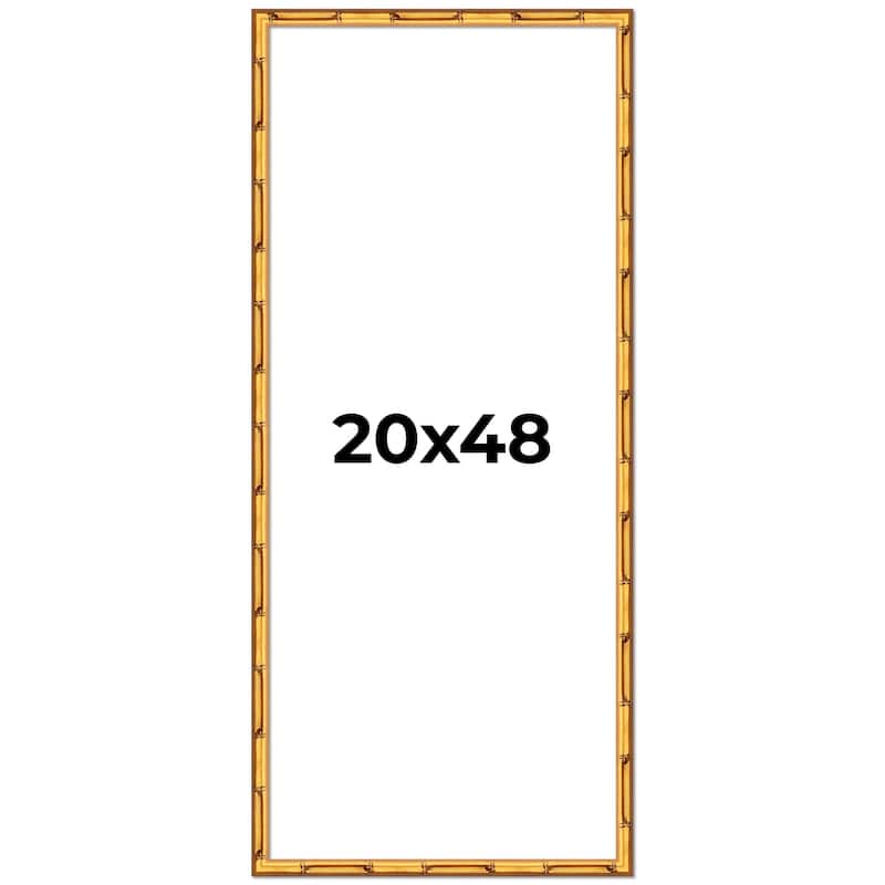 20x48 Frame Gold Bamboo Solid Wood Picture Frame | 1 Inch Moulding