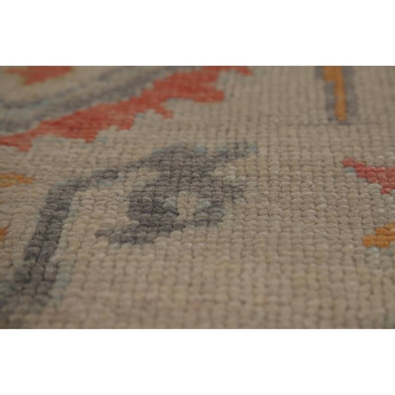Hand Knotted Oriental 100% Wool Carpet Transitional All-Over Beige & Ivories Oushak Area Rug - 10' 0'' X 7' 11''