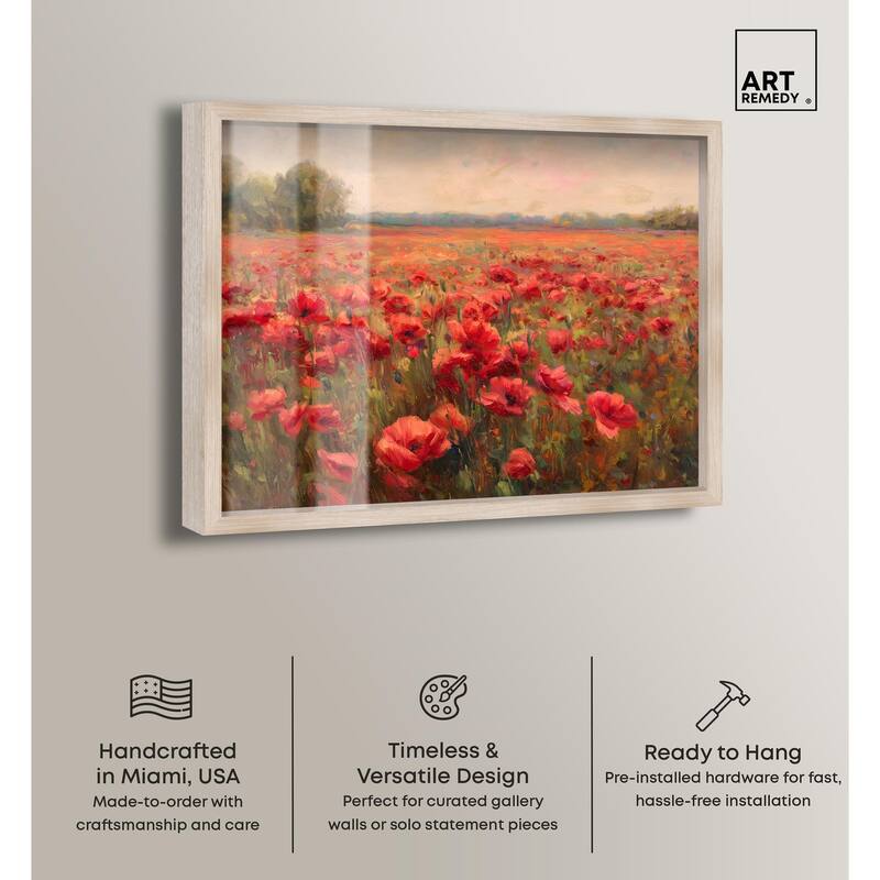 Sea of Red Poppies II Shadowbox by Art Remedy