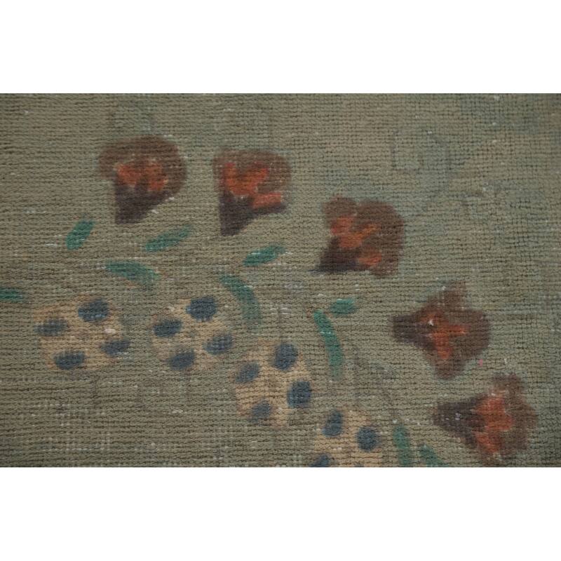 Hand Knotted Oriental 100% Wool Carpet Traditional Medallion Green Tabriz Area Rug - 10' 9'' X 7' 6''